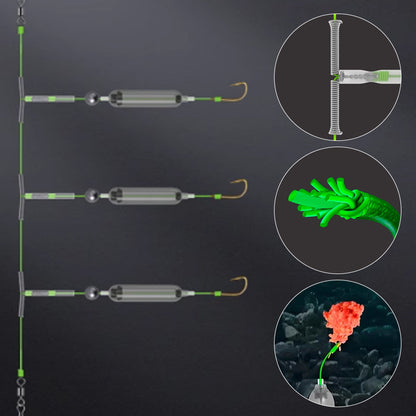 🔥3-hakowy zestaw do połowów dennych z zabezpieczeniem przed dryfowaniem