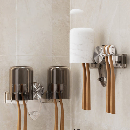 4-pozycyjny stojak na szczoteczki do zębów z przyssawką próżniową