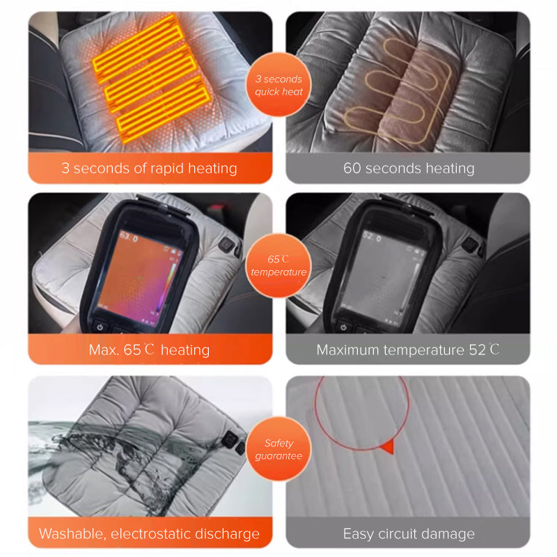 🎅🎁[Ciepły prezent] 🎅🎁Elektrycznie podgrzewana poduszka do siedzenia w samochodzie