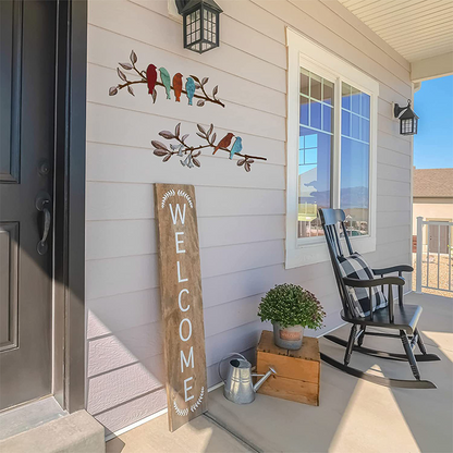 Delikatny zestaw metalowych ptaków do dekoracji ścian