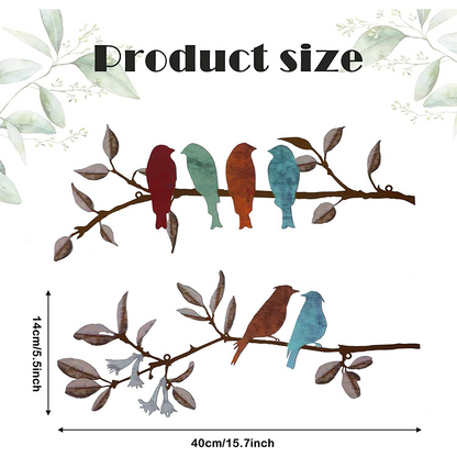 Delikatny zestaw metalowych ptaków do dekoracji ścian