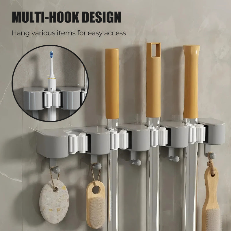 Wieszak ścienny na mopa i miotłę