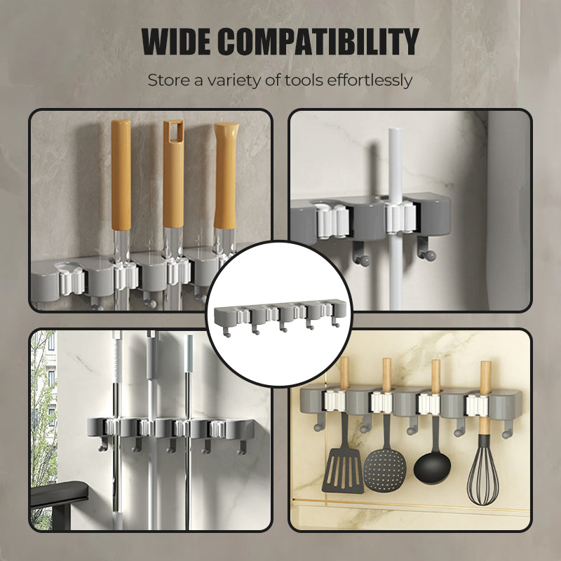 Wieszak ścienny na mopa i miotłę