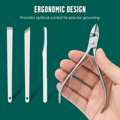 Zestawy do manicure ze stali nierdzewnej z etui z PU